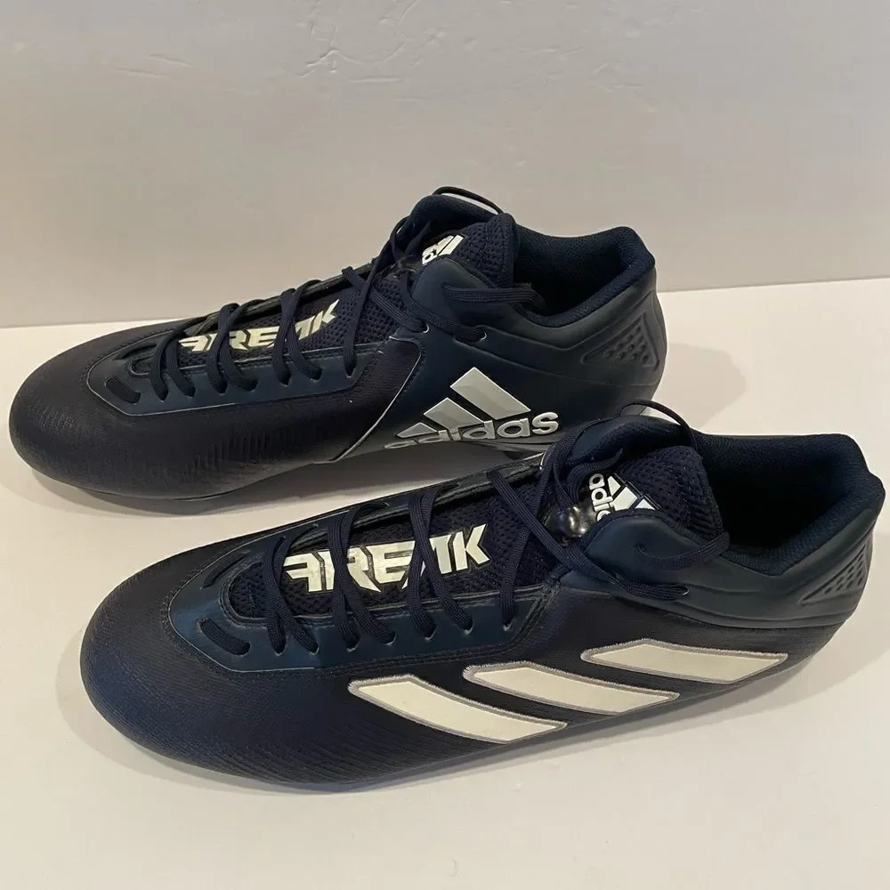 Adidas White and Blue Football Cleats Shoes with Quick-Lace System
